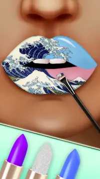 Riasan lipstik seni bibir: Game artis kecantikan Screen Shot 4
