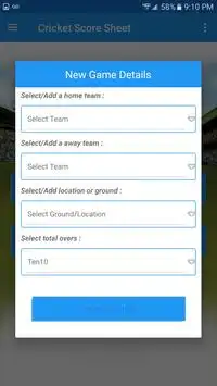 Cricket Score Sheet Screen Shot 2
