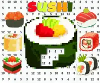 Sushi Pixel Art: Sushi Roll Color by Number Screen Shot 0