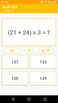 Math Quiz Screen Shot 2