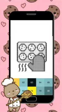 pixel art - cookies game color by number for kids Screen Shot 3
