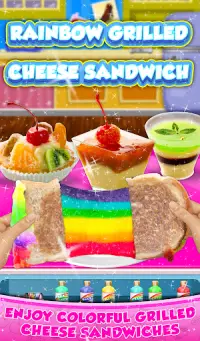 ¡Sandwich de queso a la parilla con arco iris! Coc Screen Shot 10