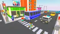 Coach Bus Driver Blocky Game Public Transport Sim Screen Shot 1