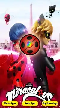 Coloring miraculous ladybug and cat noir hero Screen Shot 0