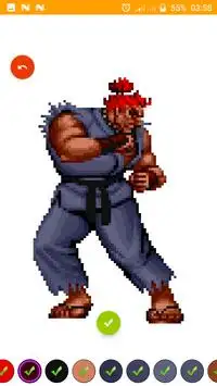 Color by Number Street Fighter : Pixel Art Screen Shot 7