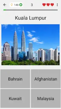 Ibu kota semua negara di Dunia: Kuiz di bandar Screen Shot 0