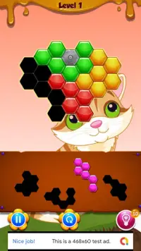 Cat Hexa Puzzle Free Online Block Jewel Game Screen Shot 3