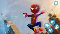 Flying Rope Hero Stickman Game - Grand Crime City Screen Shot 0