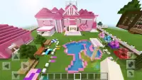 Pink House Minecraft Supermansion Girl Games Free Screen Shot 1