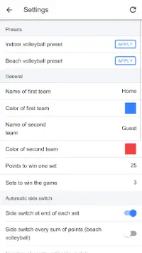 Volleyball Score Simple Screen Shot 2