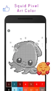 Squid Pixel Art Color Screen Shot 1