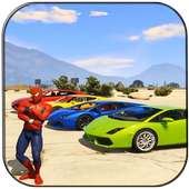 Hero Spiderman and Superman Car Game