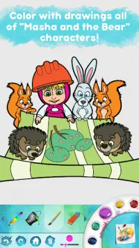 Masha and the Bear: Coloring Screen Shot 1