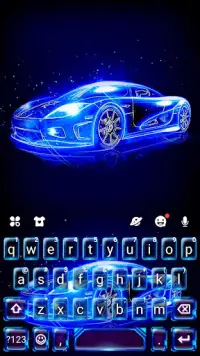 Neon Sports Car Tema Papan Kekunci Screen Shot 4