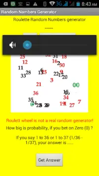 RouletteRandomNumberGenerator Screen Shot 0