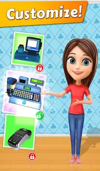 سوبر ماركت تسجيل النقدية سيم: ألعاب البنات الصراف Screen Shot 9