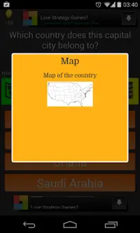 Capital City to Country Quiz Screen Shot 5