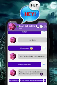 Calling Chucky Doll Chat & video Call (Simulation) Screen Shot 0