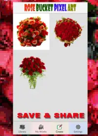 Rose Bucket Flowers Pixel Art Coloring By Number Screen Shot 5