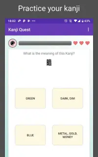 Kanji Quest - study for JLPT in a fun Kanji Game ! Screen Shot 0