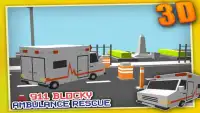 Blocky 911 Ambulance Rescue 3D Screen Shot 13