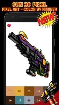Gun 3D Pixel Art Color By Number Screen Shot 7