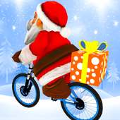 virtuele santa BMX fietsafleveringsrijder