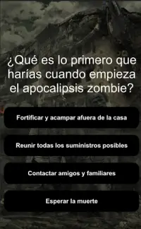 Quiz - ¿Sobrevivirías al apocalipsis zombie? Screen Shot 1