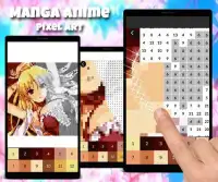 Pixel Art Manga Girls: Color by Number Screen Shot 2