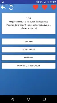 Teste de Geografia da China Screen Shot 6