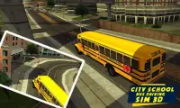 Şehir Okul Otobüsü Sürüş  3D Screen Shot 4