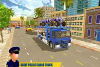 polícia ATV bicicleta transport caminhão dirigindo Screen Shot 1