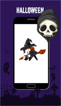 Pixel art - cor do dia das bruxas por jogos de n Screen Shot 3