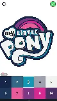 3D Little Pony Unicorn Color By Number Pixel art Screen Shot 0