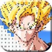 Goku Pixel Color by Number: Goku Saiyan Pixel Art