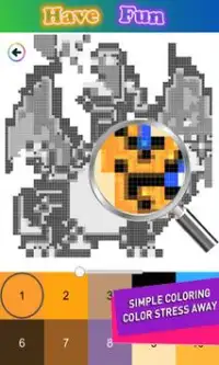 Pixel Art Pikachu Color By Number Screen Shot 1