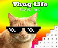 Thug Life Pixel Art: MLG Color By Number Memes Screen Shot 0