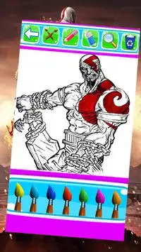 coloring Kratos God of Warriors fans Screen Shot 2