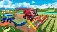 現代のトラクター農業シミュレーター：脱穀機ゲーム Screen Shot 1
