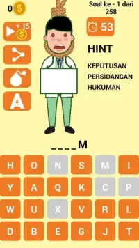 Kuis Tebak Kata Asah Otak 2021 : Game Hangman Seru Screen Shot 2