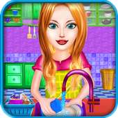 Dish Wash Kitchen Cleaning - Game for Girls