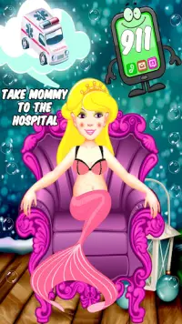 Princesa sirena embarazada mamá médico de urgencia Screen Shot 4