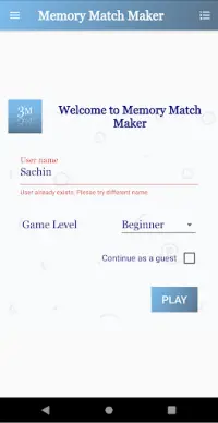 Memory Match Maker Screen Shot 1