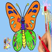 coloring butterfly animals in the garden