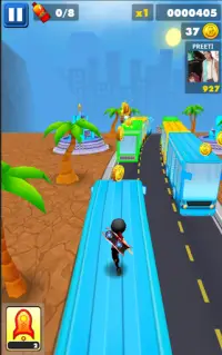 Subway Ninja Run:Surfer in the road Screen Shot 3