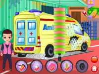 Ambulance wash cleaning games Screen Shot 5