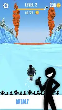 Snowmobile Stickman: Flip Race Screen Shot 4