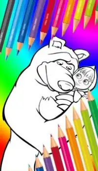 Masha and the Bear Coloring - Coloring Games Screen Shot 0