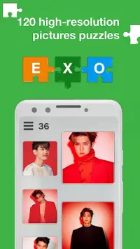 Offline Kpop Puzzle - EXO Jigsaw Puzzle Game Screen Shot 0