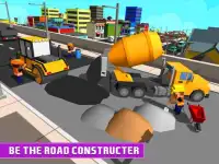 Blocky Highway Road Building Screen Shot 6